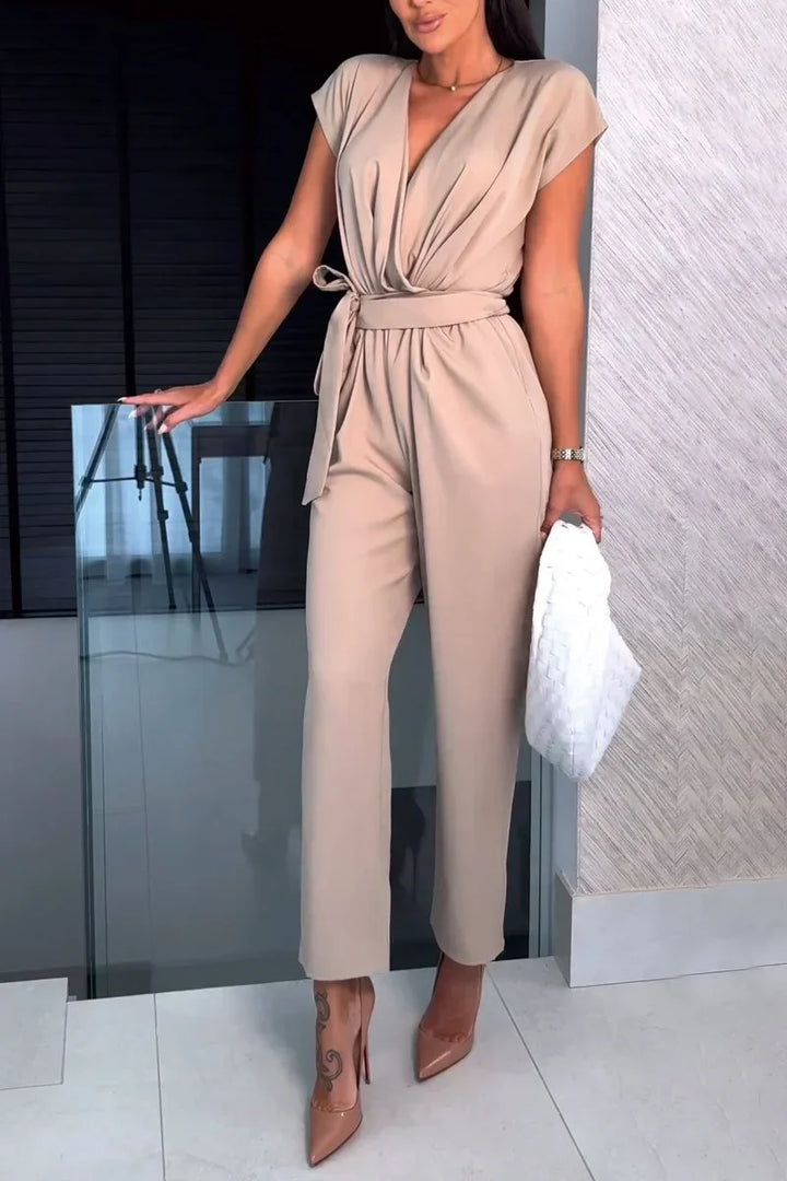 Peyton | Short Sleeve V-Neck Jumpsuit