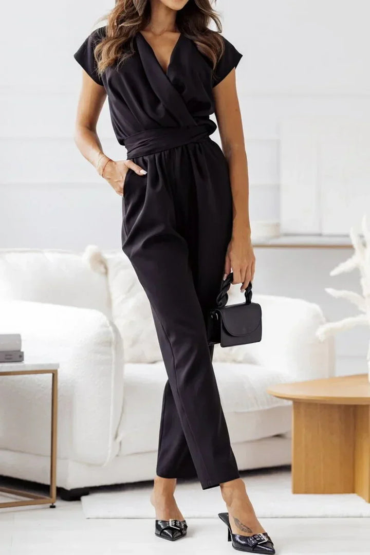 Peyton | Short Sleeve V-Neck Jumpsuit