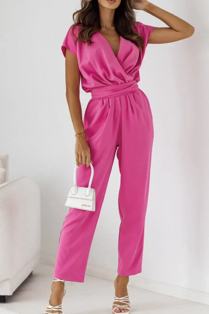 Peyton | Short Sleeve V-Neck Jumpsuit